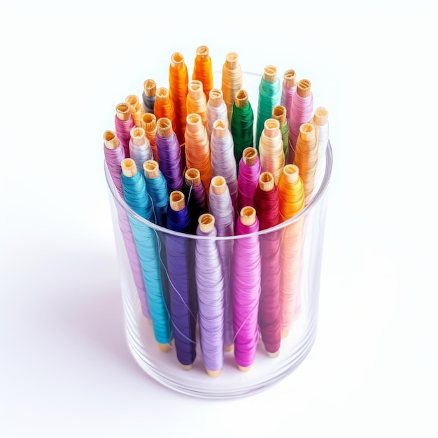 Embroidery threads in neat order